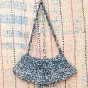 Upcycled Crochet Baguette Bag |crochet Shoulder Bag